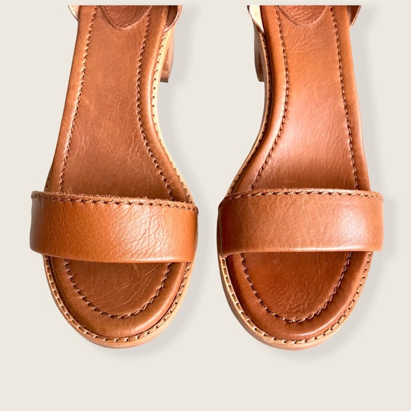 Frye Brielle Cognac Leather Chic Ankle Heel Sandal - Picture 10 of 16